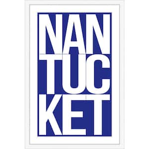 20 in. x 30 in. "Nantucket in Navy" Framed Giclee Print Wall Art