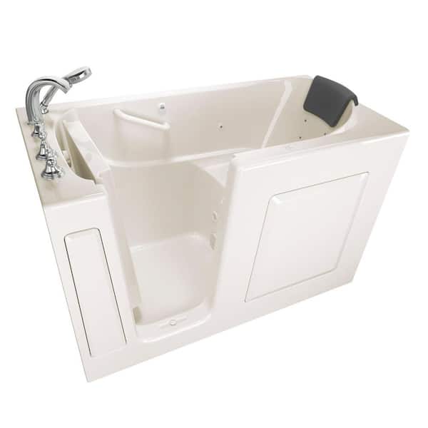 American Standard Gelcoat Premium Series 60 in. Left Hand Walk-In Whirlpool Bathtub in Linen