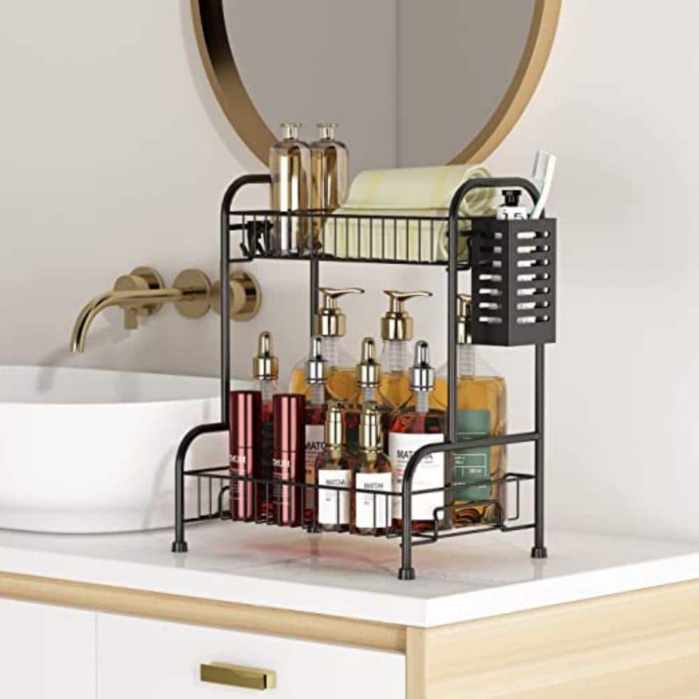 Dyiom Bathroom Organizer Countertop Kitchen Counter Shelf 2-Tier Separable for Multiple Use