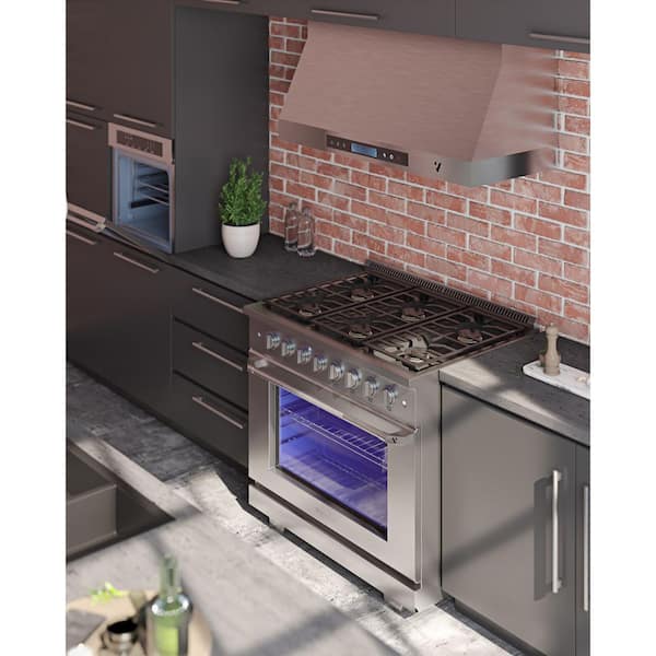 VEZENI Randolph Collection 36 in. 6 Burners Freestanding Gas Range