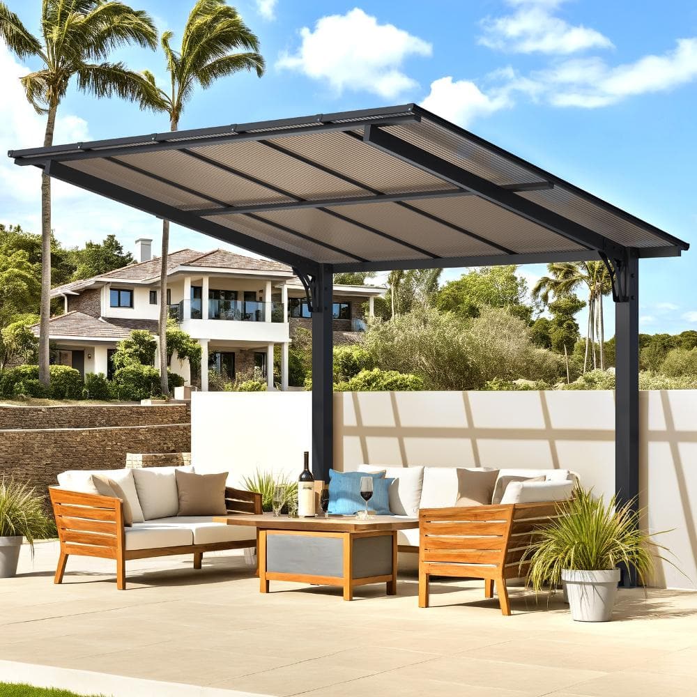 10 ft. x 8 ft. Black Hardtop Single-Pillar Sloped-Roof Gazebo price history on PriceWatchPro