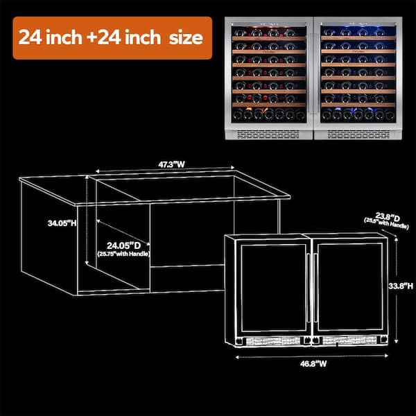 Ca'Lefort 24-in W 220-Can Capacity Commercial/ Stainless Steel