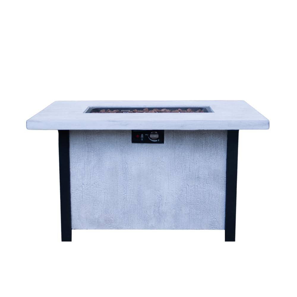 43.70 in. Rectangular Outdoor Fire Pit Table 50000BTU with a Tabletop Cover