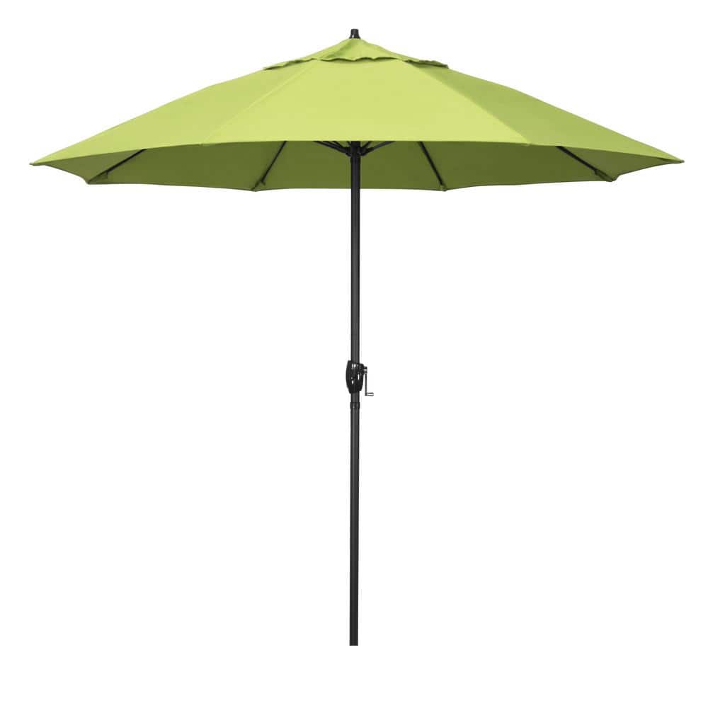 9 ft. Bronze Aluminum Market Patio Umbrella with Fiberglass Ribs and Auto Tilt in Parrot Sunbrella price history on PriceWatchPro
