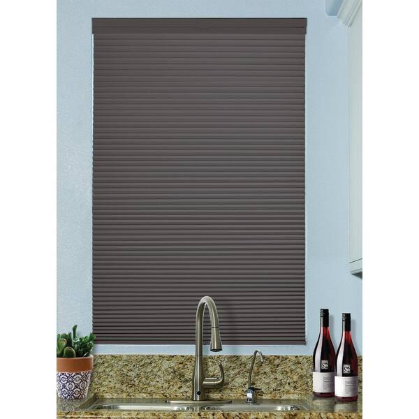 BlindsAvenue Anthracite Cordless Top-Down/Bottom-Up Blackout Fabric Cellular Shade 9/16 in. Single Cell 65.5 in. W x 48 in. L