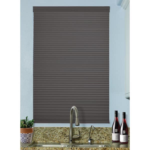 BlindsAvenue Anthracite Cordless Top-Down/Bottom-Up Blackout Fabric Cellular Shade 9/16 in. Single Cell 59.5 in. W x 72 in. L