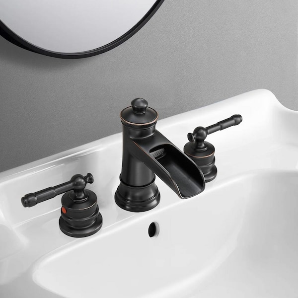 8 in. Widespread Double Handle Bathroom Faucet in Oil Rubbed Bronze