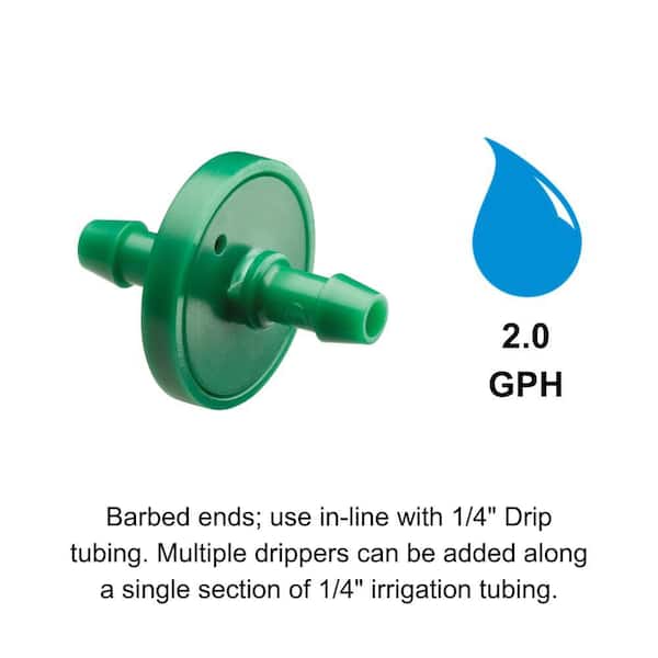 2 GPH Inline Drippers/Emitters (10-Pack)
