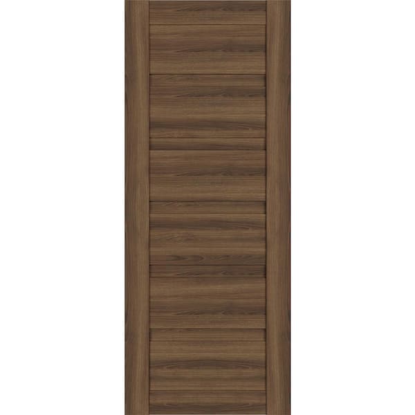 Belldinni Louver 36 in. x 83.25 in. No Bore Solid Core Pecan Nutwood Wood Composite Interior Door Slab