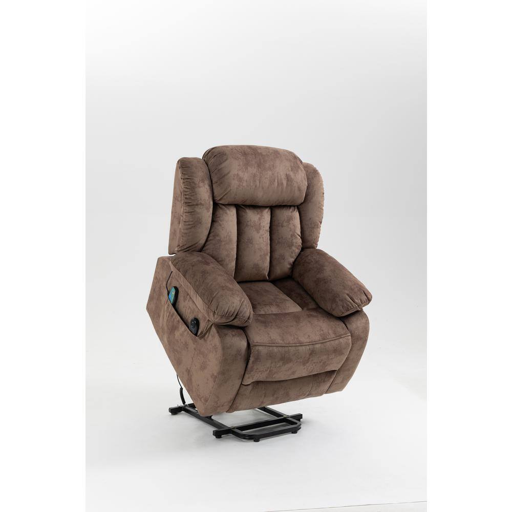 aisword Premium Velvet Recliners Lift Sofa Chair (160 Degrees Lying Flat) with Massage, Heating