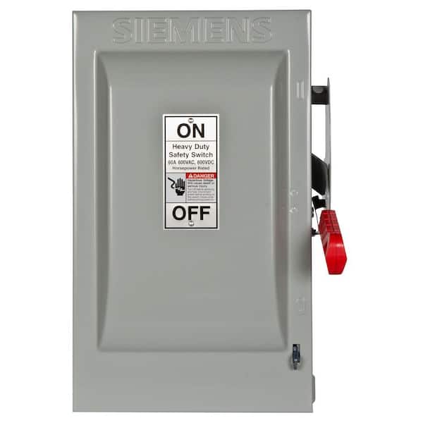 Siemens Heavy Duty 60 Amp 600-Volt 3-Pole Indoor Fusible Safety Switch