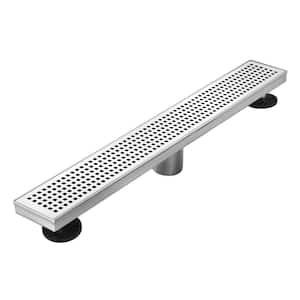 30 in. Linear Stainless Steel Shower Drain - Square Hole Pattern