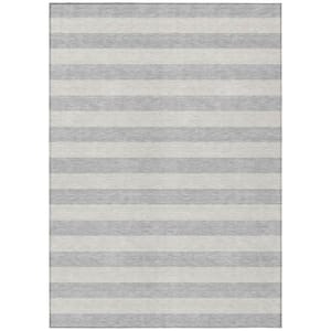 Chantille ACN530 Pewter 5 ft. x 7 ft. 6 in. Machine Washable Indoor/Outdoor Geometric Area Rug