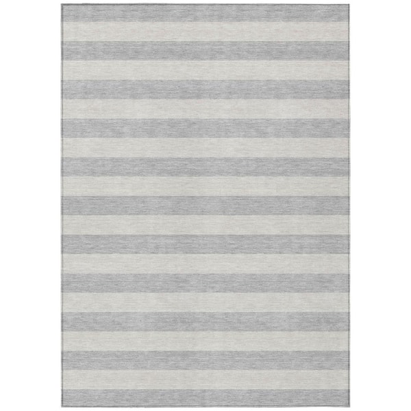 Addison Rugs Chantille ACN530 Pewter 5 ft. x 7 ft. 6 in. Machine Washable Indoor/Outdoor Geometric Area Rug