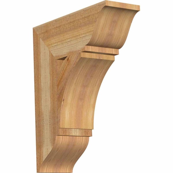 Ekena Millwork 6 in. x 22 in. x 18 in. Western Red Cedar Thorton Traditional Rough Sawn Bracket