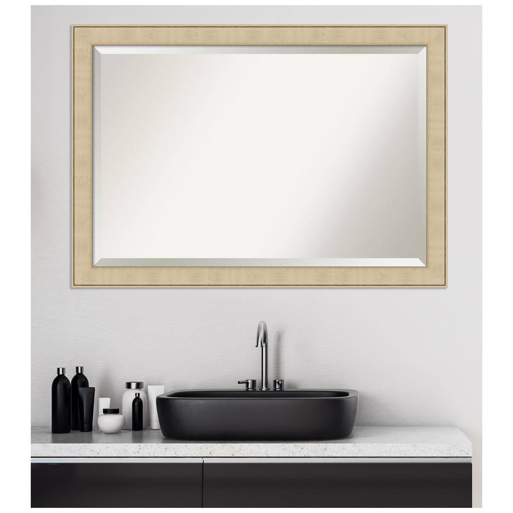 Elegant Honey Silver Rectangular Bathroom Vanity Mirror 28" x 40"