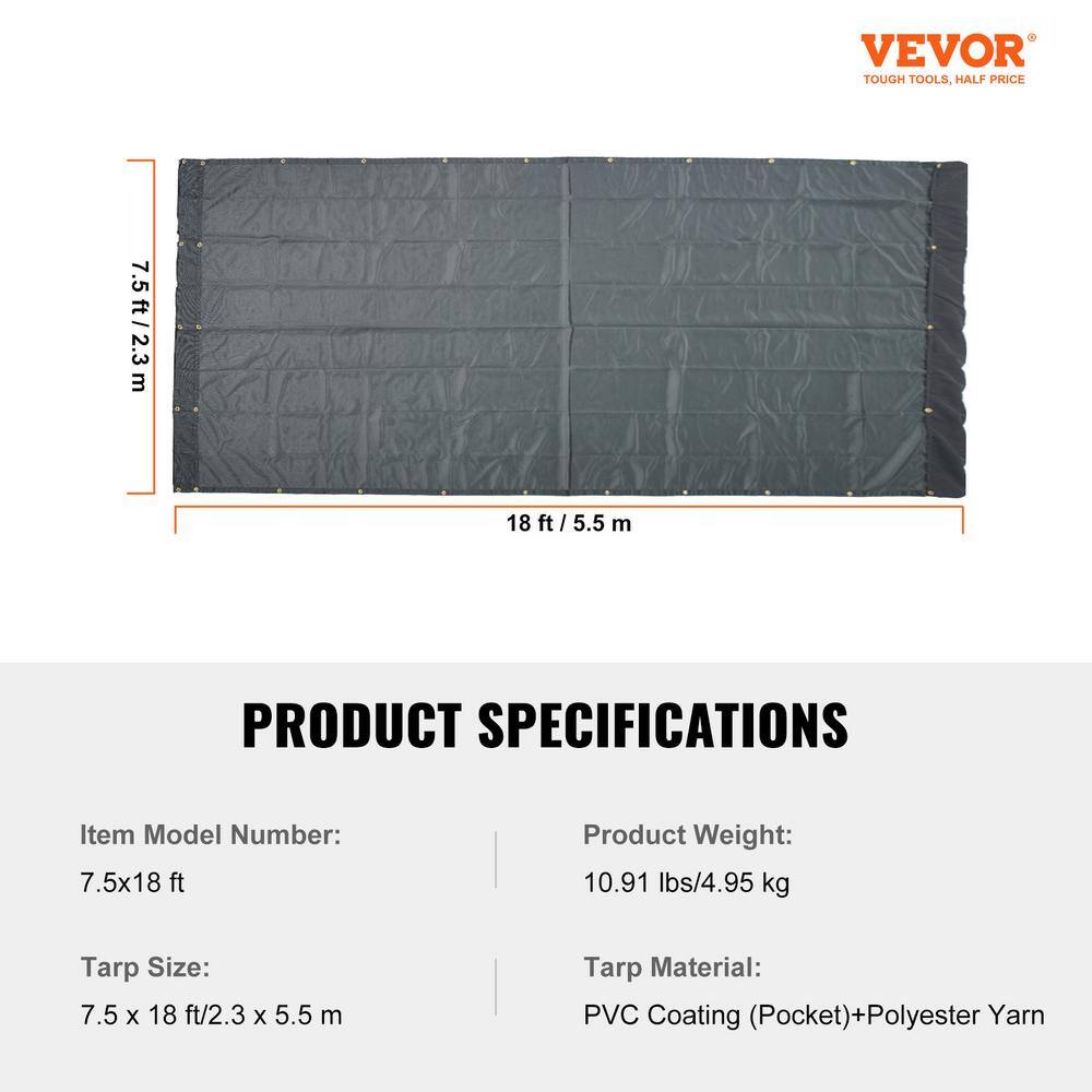 Heavy Duty Black PVC Coated Mesh Dump Truck Tarp with Brass Grommets