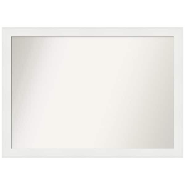 Amanti Art Vanity White Narrow 39.5 in. x 28.5 in. Custom Non-Beveled Recycled Polystyrene Framed Bathroom Vanity Wall Mirror