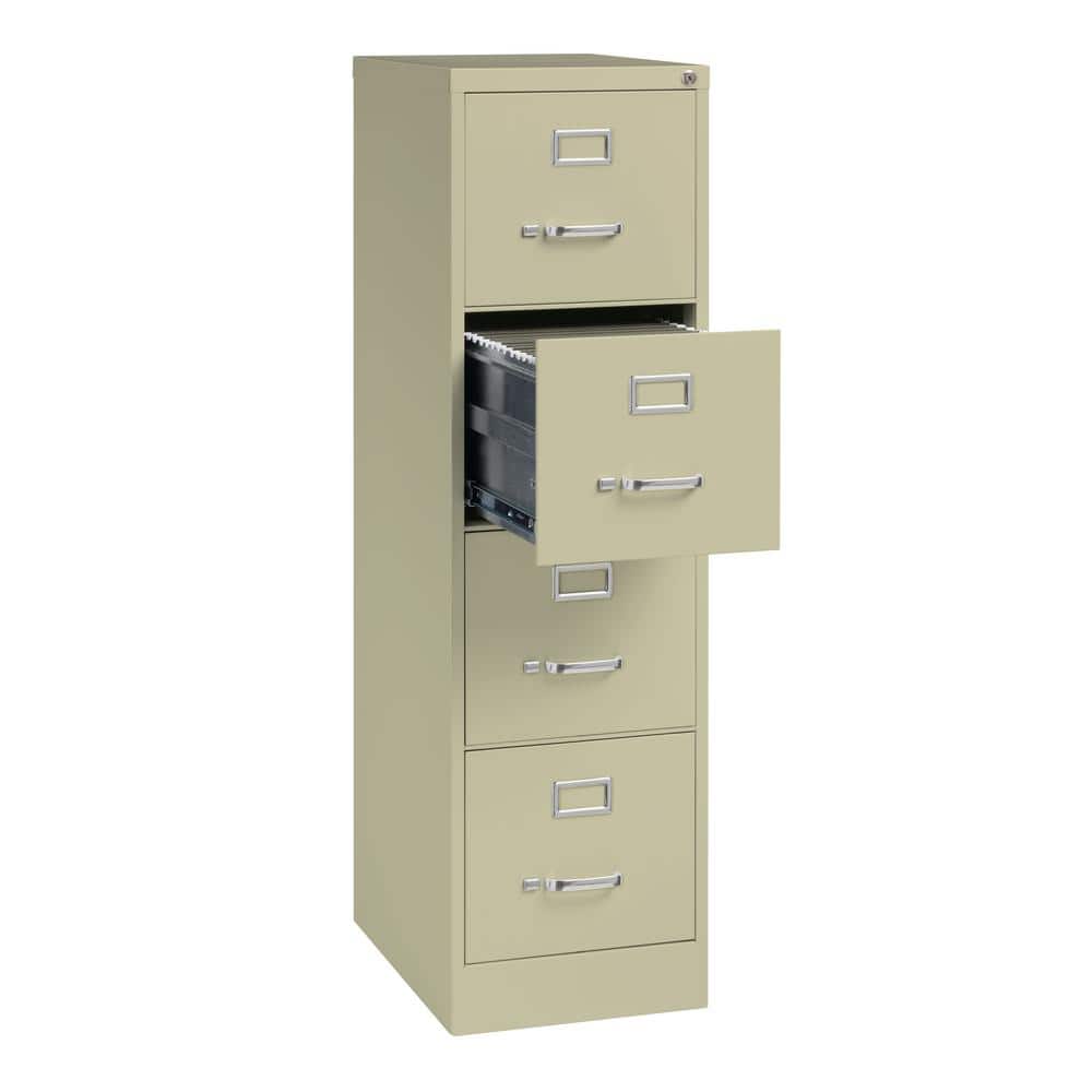 Putty 52" Vertical 4-Drawer Lockable File Cabinet