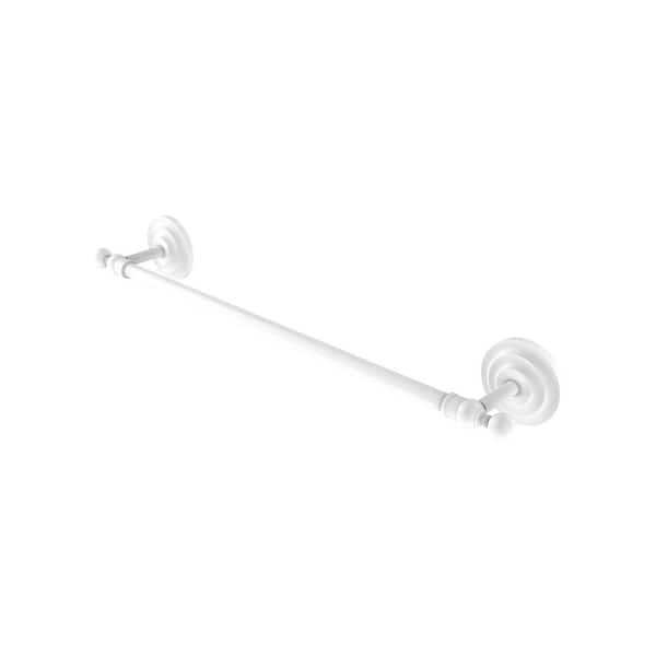 Allied Brass Que New Collection 24 in. Wall Mounted Single Towel Bar in Matte White
