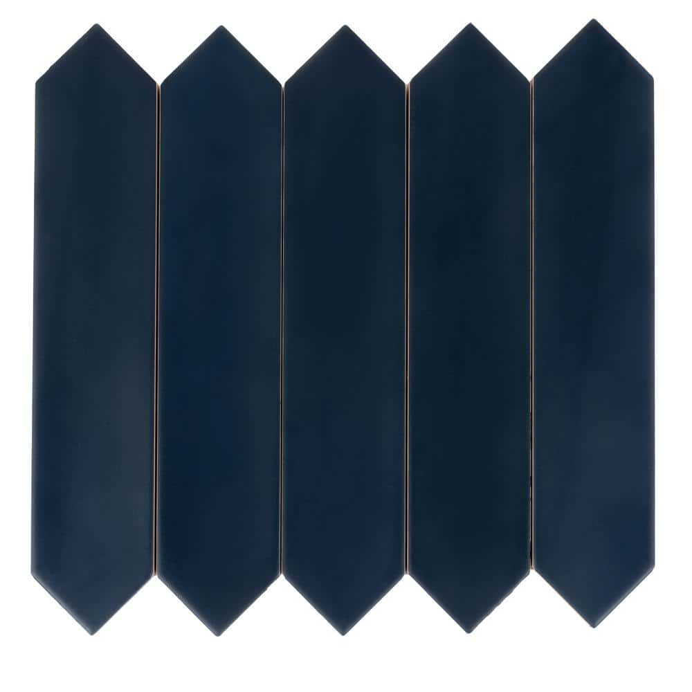 Navy Blue Matte Ceramic Picket Wall and Floor Tile