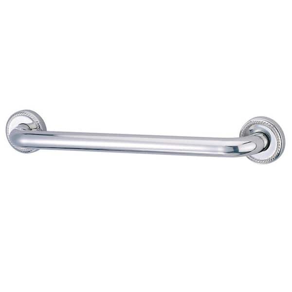 Kingston Brass Roped 12 in. x 1-1/4 in. Grab Bar in Polished Chrome