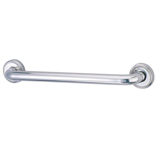Kingston Brass Roped 16 in. x 1-1/4 in. Grab Bar in Polished Chrome