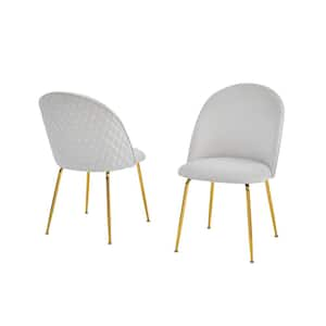 Kerk Cream Velvet Chairs Set of 2.