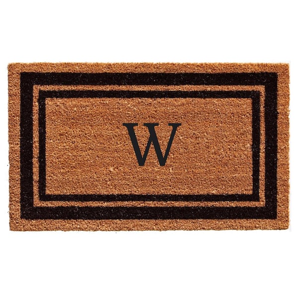 Calloway Mills Black Border 24" x 48" Monogram Doormat (Letter W)