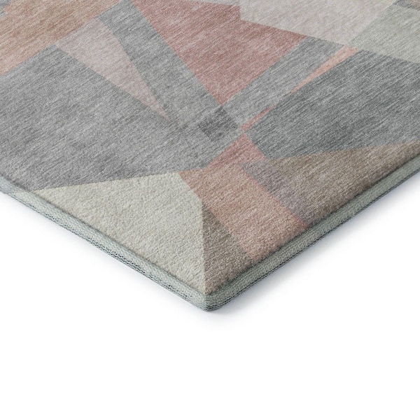 Mayfield Premium Machine Washable Abstract AMF1666 Blush 5 ft. x 7 ft. 6 in. Area Rug