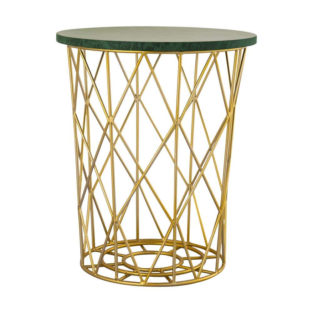 Castlebrook 14 In Gold Round Metal Accent Table HD 231025612 The   Gold Coffee Tables Hd 231025612 64 1000 