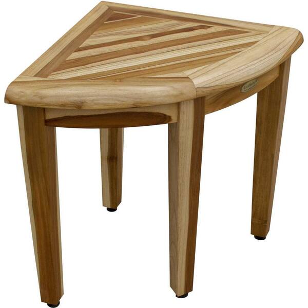 Compact Teak 3 tier Corner Shower Outdoor Bench in Natural Finish Compact Teak 3 tier Corner Shower Outdoor Bench in Natural Finish