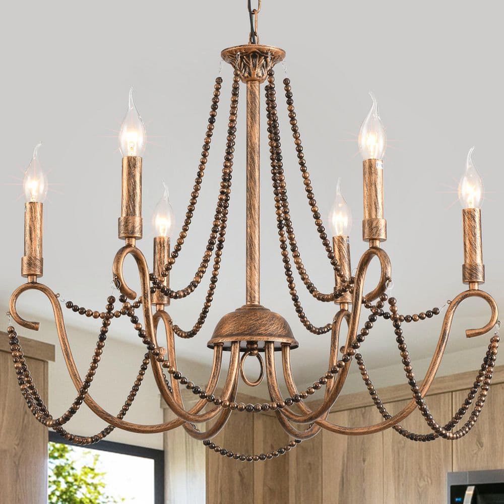 Genoci 6 Light Bronze Dimmable Retro Industrial Classic