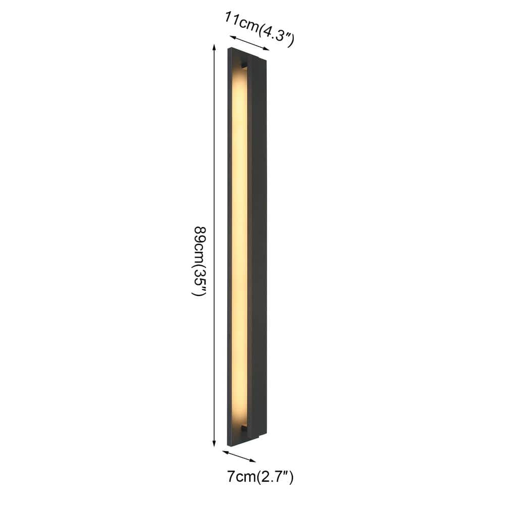 35-Inch Black Metal Linear Dimmable LED Wall Sconce