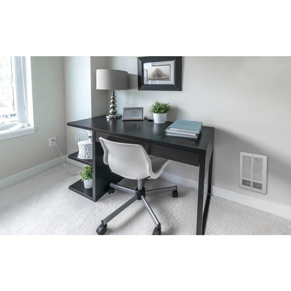 White Wall-Mounted Forced Air Electric Heater with Thermostat