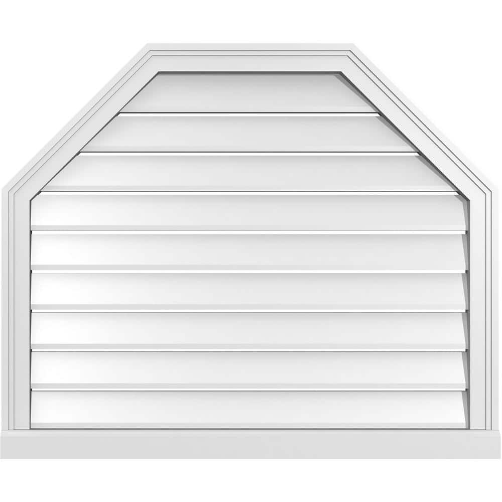 "36"" x 30"" Octagonal Top Surface Mount PVC Gable Vent: Functional with Brickmould Sill Frame" price history on PriceWatchPro