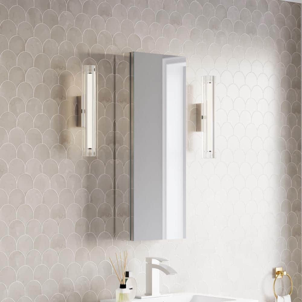 12 in. W x 32 in. H Rectangular Aluminum Recessed/Surface Mount Medicine Cabinet with Mirror, Soft Close Bi-view Door price history on PriceWatchPro