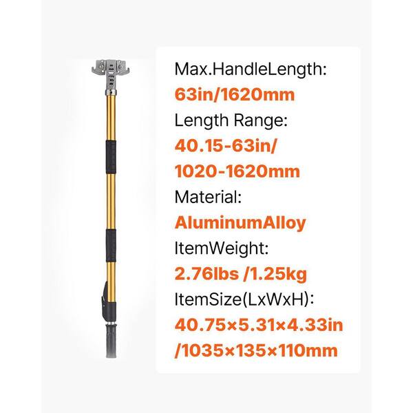 Laybus 40 in. to 64 in. Adjustable Flat Box Handle, Drywall Flat