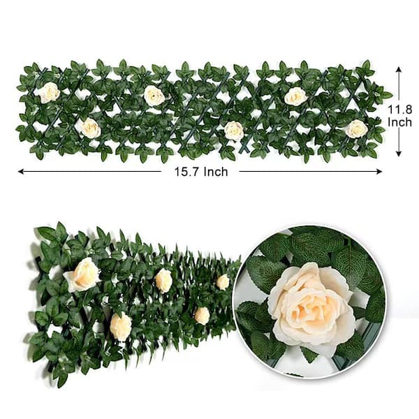 Wellco Expandable Fence Artificial Leaves Privacy Screen Panel for 