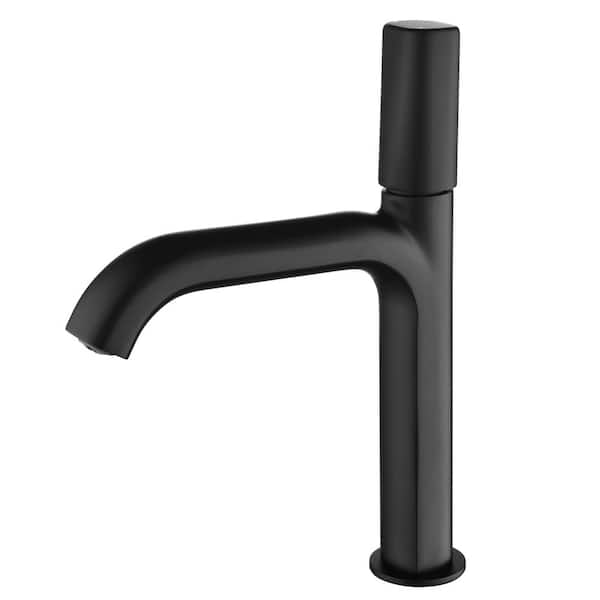 Boyel Living Single Handle Single Hole Bathroom Faucet with Water Supply Hoses in Matte Black