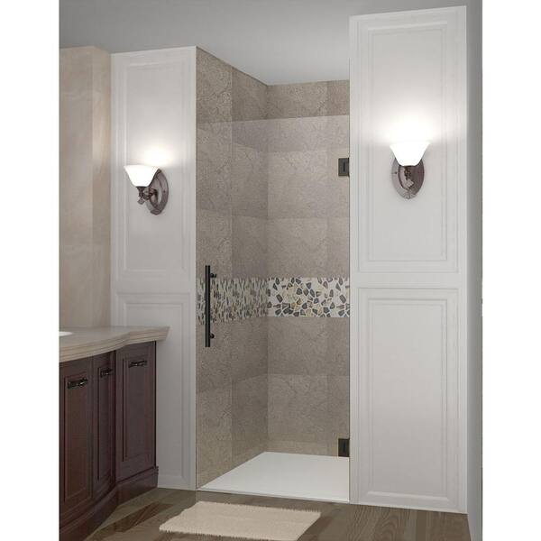 Aston Cascadia 25 in. x 72 in. Completely Frameless Hinged Shower Door in Oil Rubbed Bronze