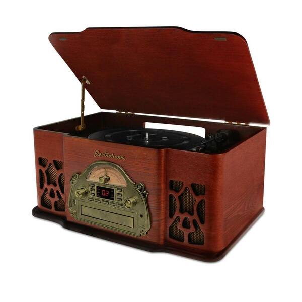 Electrohome Wellington Real Wood Music System with Record Player, USB Recording, MP3, CD & AM/FM Rad