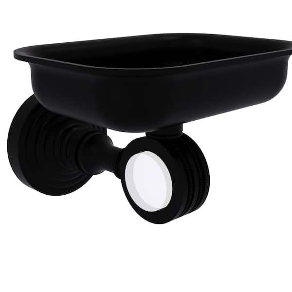 Allied Brass Pacific Grove Wall Mounted Soap Dish Holder with Dotted Accents in Matte Black