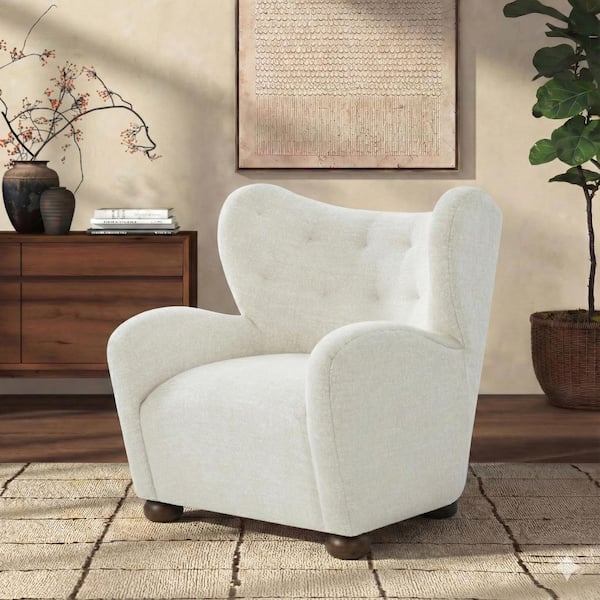 Galloway Taupe/Walnut Arm Chair