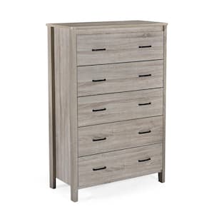 Hysham 5-Drawer Sonoma Oak Chest of Drawers 16.00 in. D x 31.50 in. W x 48.30 in. H