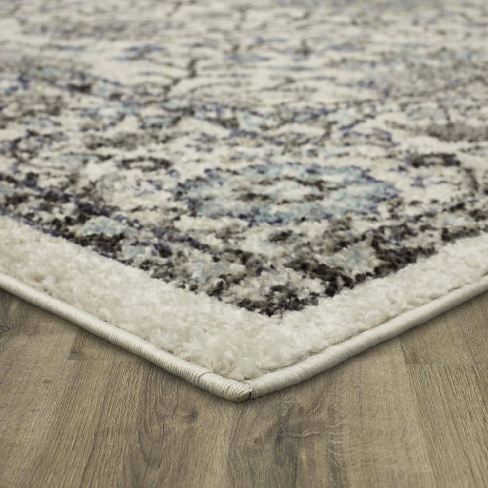 Bonilla Blue Floral Medallion 1'11" x 3'0" Synthetic Area Rug