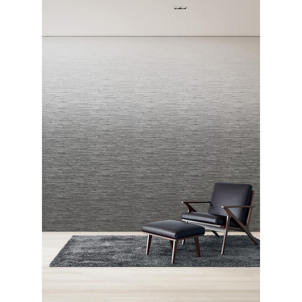 Mist Light Grey Ombre Grasscloth Removable Wall Mural