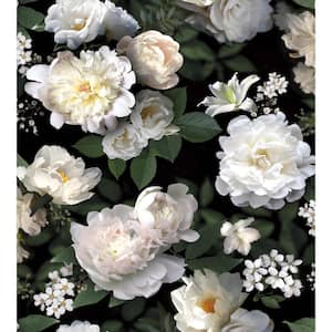 Black Photographic Floral Vinyl Peel & Stick Wallpaper Roll (Covers 60 Sq. Ft.)