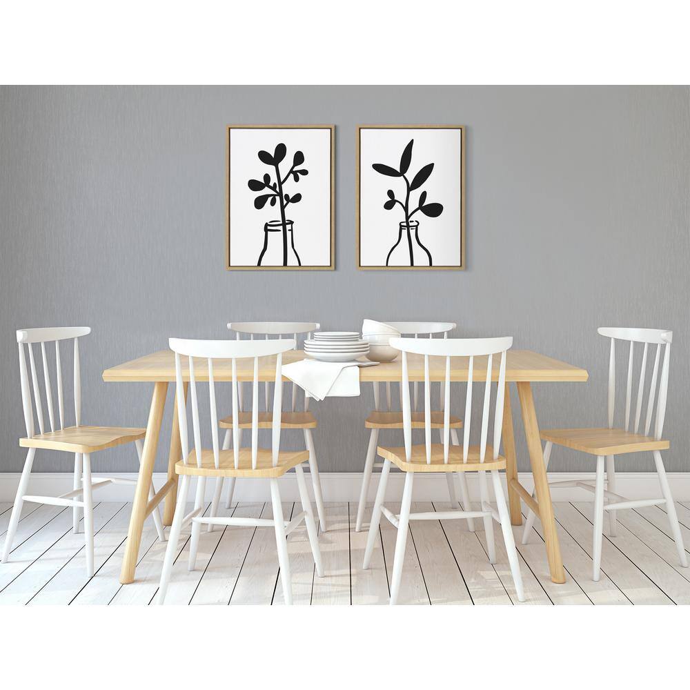 Modern Botanical Vase Canvas Wall Art Set, 20.85" x 28.28", Natural