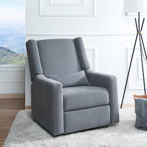 Luxury Power Motion Motorized Recliner Chair with Swivel Glider, Upholstered Living Room Sofa in Gray